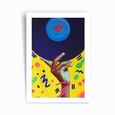 Vinylplatte in der Hand – Kunstdruck-Poster