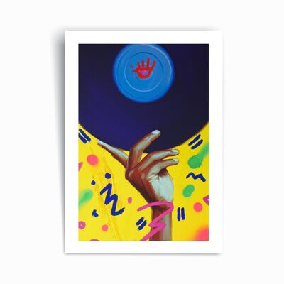 Plaque de vinyle dans la main - Art Print Poster