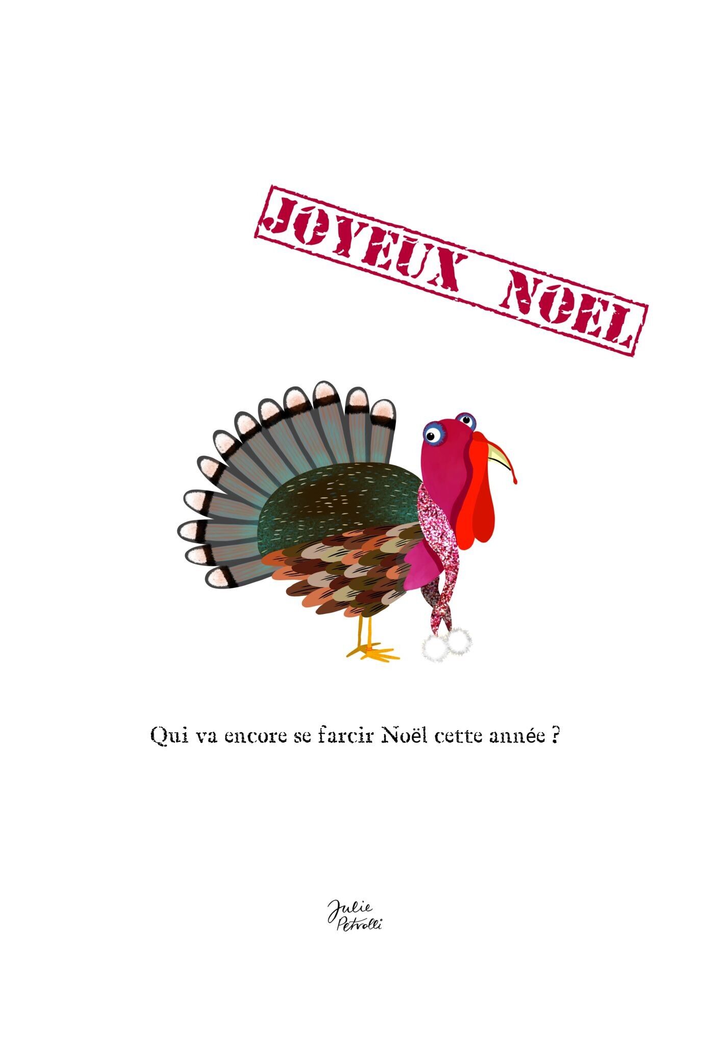 Carte De Noël Humoristique Violent Veg - 'Papa Est Descendu Dans Le Pub', Neuf