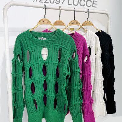Designer hole sweater - 22097