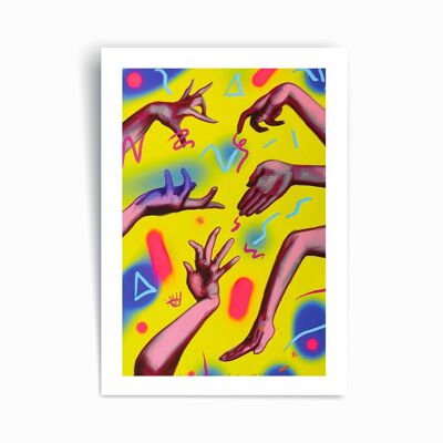 Mains dansantes - Affiche imprimée d’art