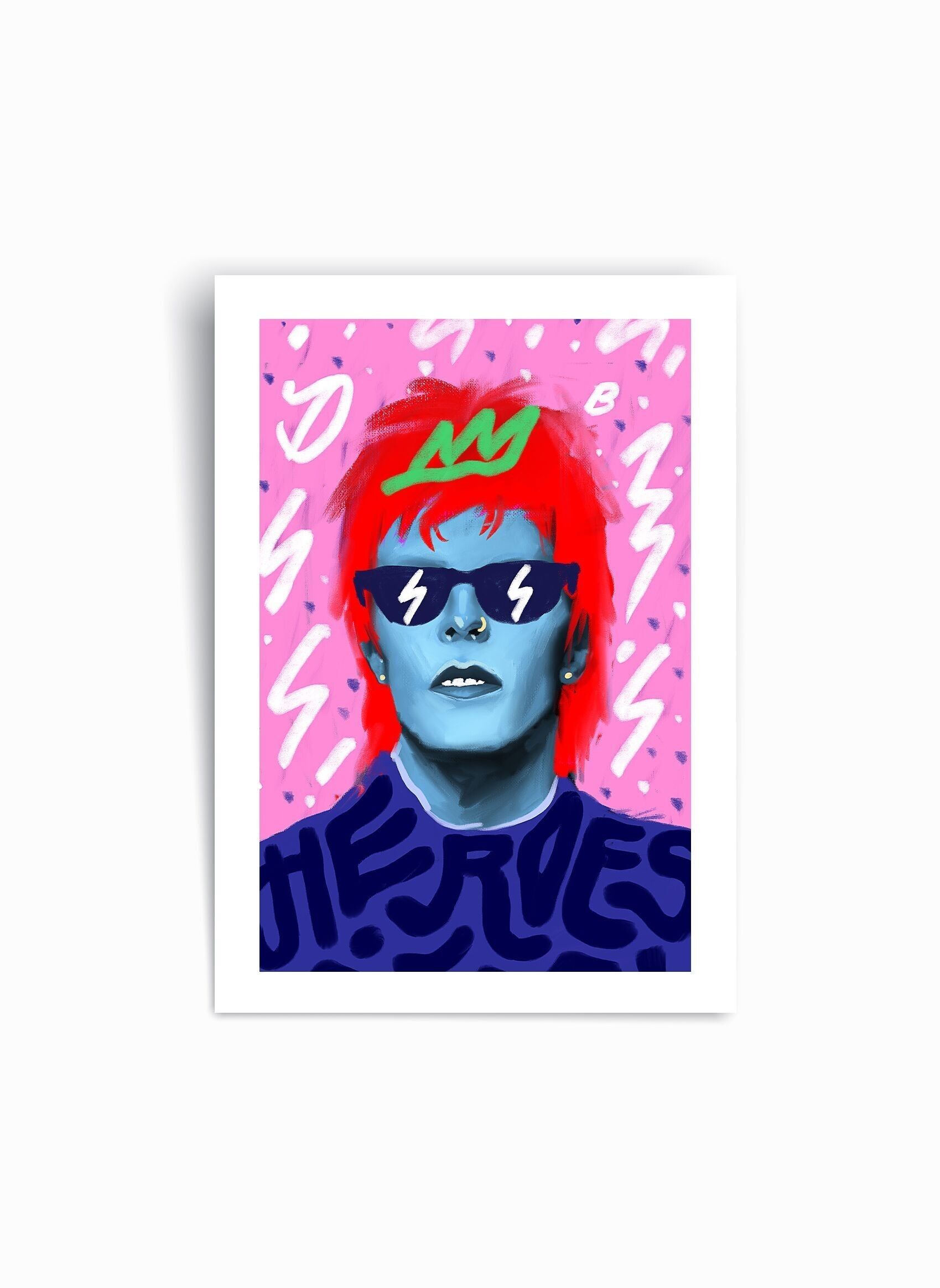 David Bowie &quot;Heroes&quot; - Poster con stampa artistica