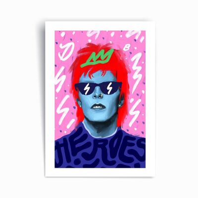David Bowie "Heroes" - Poster con stampa artistica