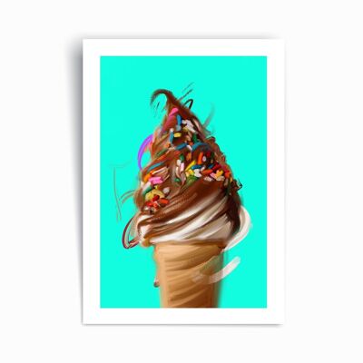 ¡Grita por helado! - Póster impreso artístico.