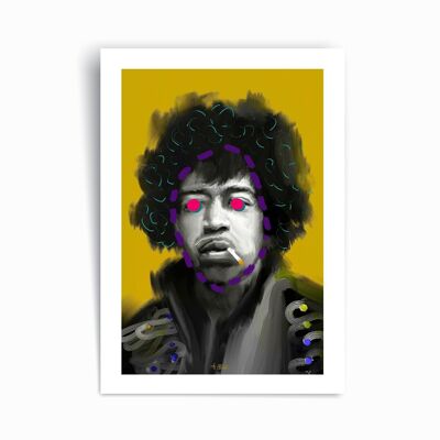 Jimi Hendrix - Póster impreso artístico