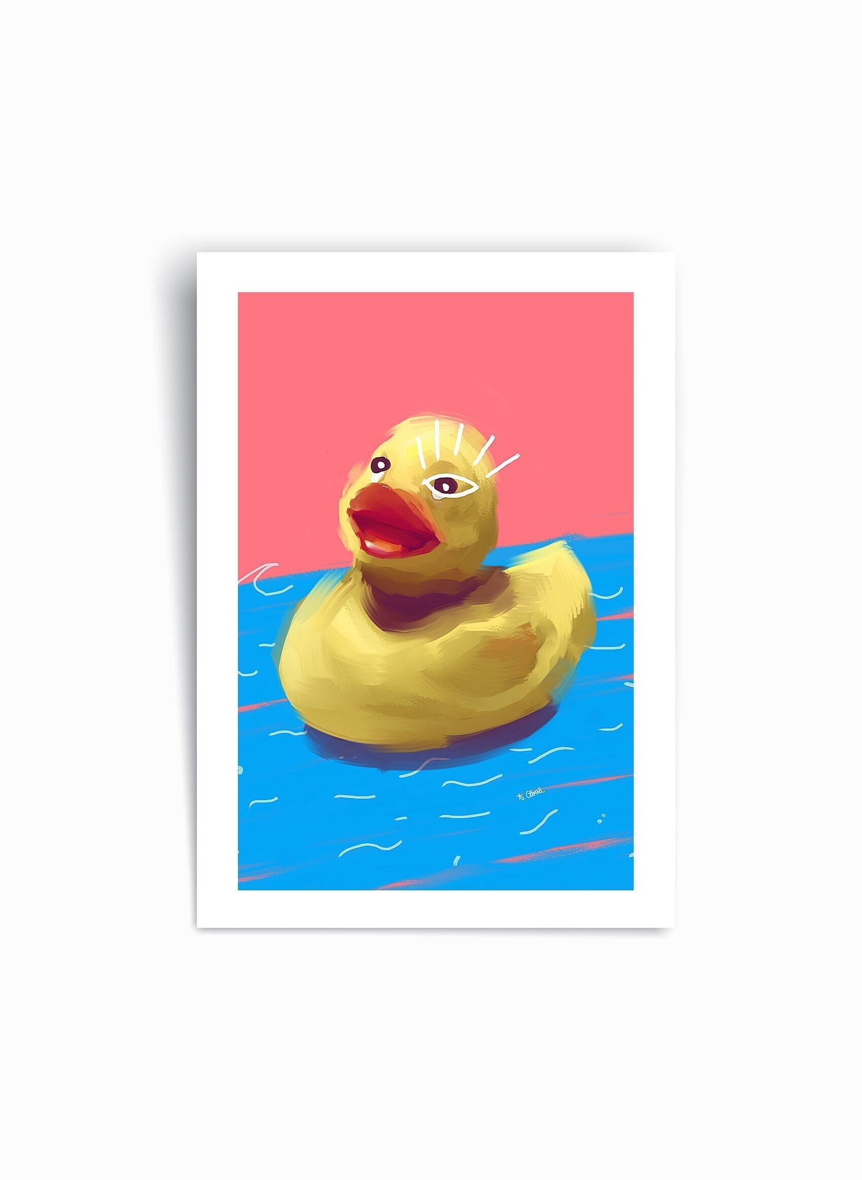 Canard en caoutchouc - Affiche imprimée d’art