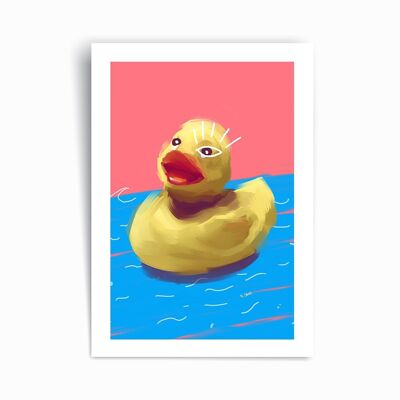 Canard en caoutchouc - Affiche imprimée d’art