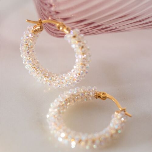 Boucles Claire Strass blanc