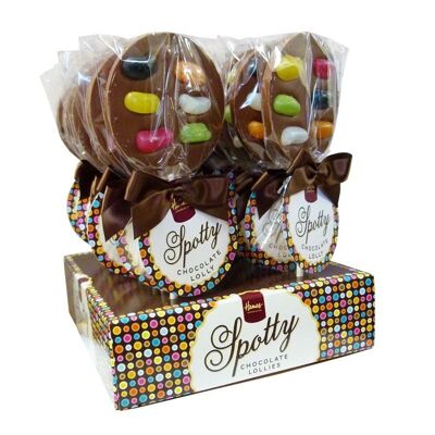 Milk Chocolate Lollipops With Jelly Beans.