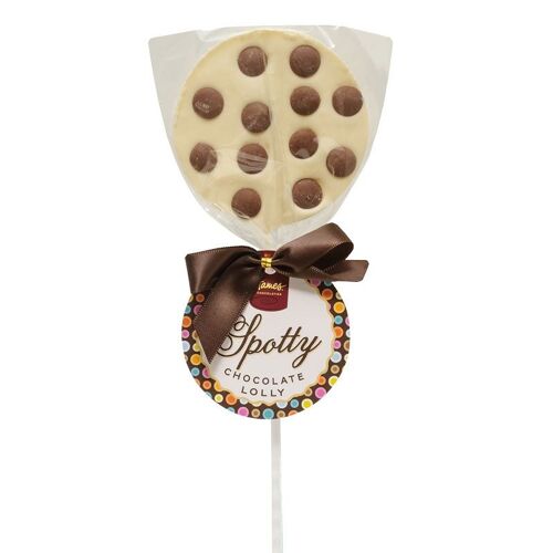 White Chocolate Lollipops With Milk Buttons.