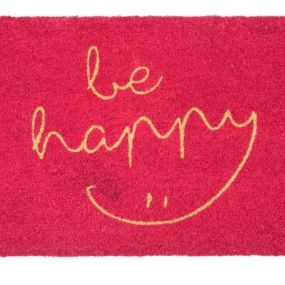 Fußmatte, be happy, pink