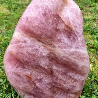 Forme libre en cristal de quartz rose extra large - Grande feuille Rosee FF