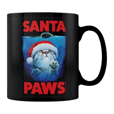 Santa Paws Black Mug