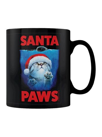 Tasse noire pattes de père Noël 1