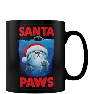Santa Paws Black Mug