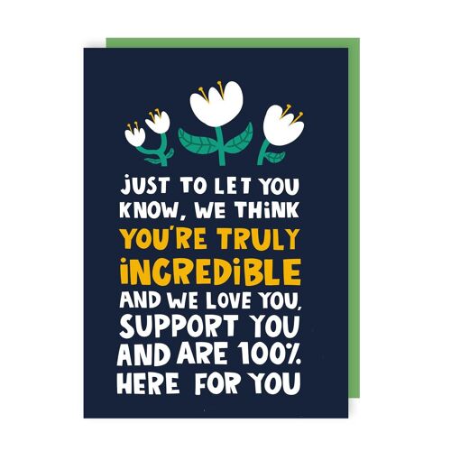 You Are Truly Incredible Thinking of You Card Pack of 6