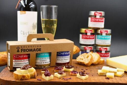 Trio confits spécial fromage - idée cadeau - 3 pots de 100g