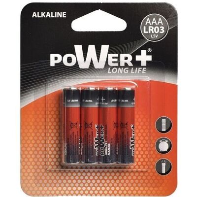 LR03 AAA batteries in blister pack of 4