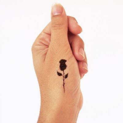 Temporäres Tattoo kleine schwarze Rose (4er-Set)