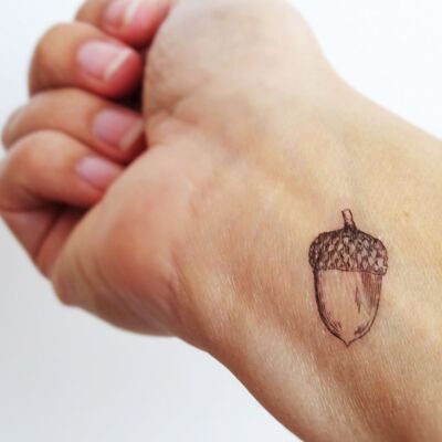 Vintage Acorn Temporary Tattoo (Set of 2)