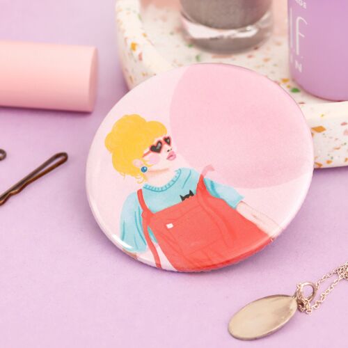 Bubblegum Girl Pocket Mirror | Compact | Makeup Mirror