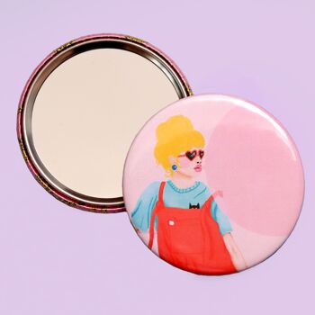Miroir de poche Bubblegum Girl | Compacte | Miroir de maquillage 2