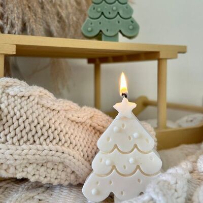 Bougies Sapin de Noël | Christmas Tree candle | Bougies de cire de soja | Faveurs de fête | Noël | Décoration d'intérieur