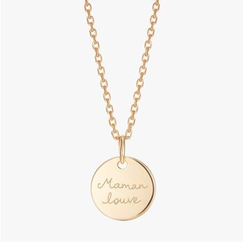 Bonne fête maman - Collier disque personnalisé - Maman Louve - Fête des mères 6