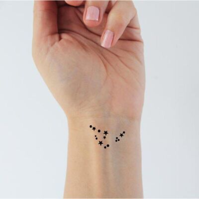 Temporary tattoo of the astrological sign of Capricorn (set of 6)