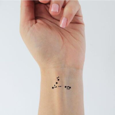 Temporary tattoo of the astrological sign of Pisces (set of 6)