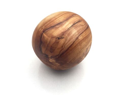 Olivenholz-Ball freihand geschnitzt Deko Holz Ball klein