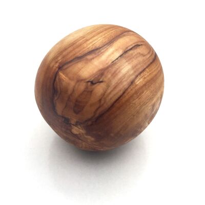 Olive wood ball carved freehand decorative wooden ball small