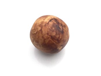 Boule en bois d'olivier sculptée à main levée boule décorative en bois petite 3