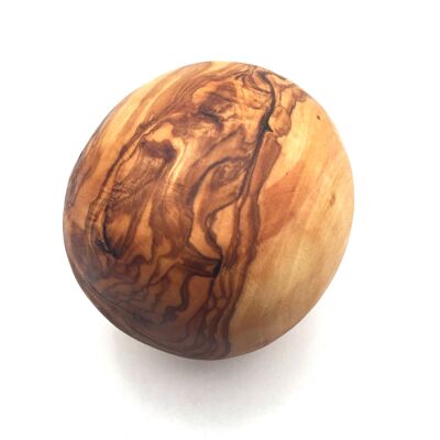 Bola de madera de olivo, bola de madera decorativa tallada a mano alzada grande