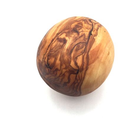 Boule en bois d'olivier, boule en bois décorative sculptée à main levée grande