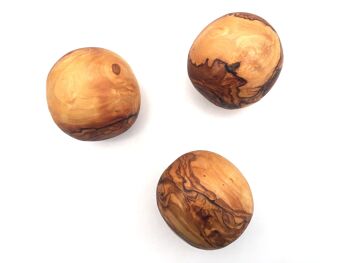Boule en bois d'olivier, boule en bois décorative sculptée à main levée grande 5