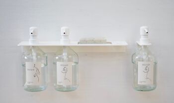 TESSA - Ensemble étagère et support de douche comprenant trois distributeurs de savon 1