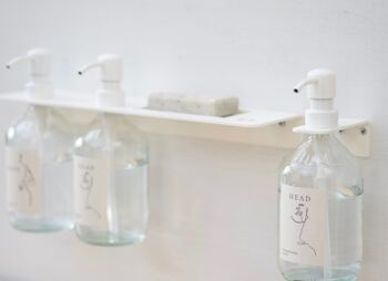TESSA - Ensemble étagère et support de douche comprenant trois distributeurs de savon 2