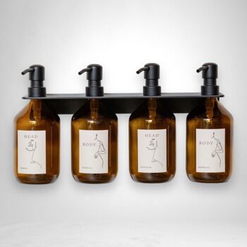 ILIJA - étagère de douche comprenant 4 distributeurs de savon 1