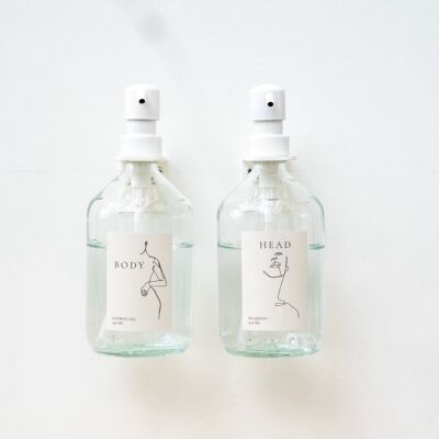 SOFIJA - Set de 2 botelleros y dosificadores de jabón