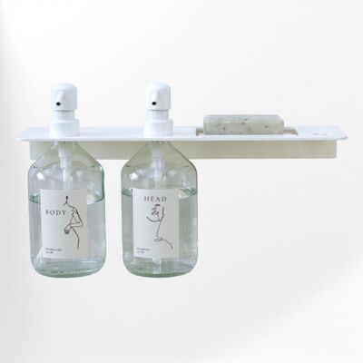 THEA - Set consisting of a shower shelf and two soap dispensers