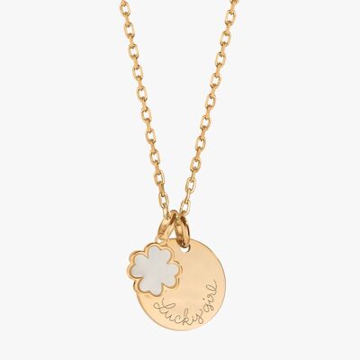 Small Mother-of-Pearl Clover Necklace Merci Maman