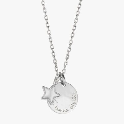 Mother's Day - Happy Mom's Day - Disc necklace - Mother-of-pearl pendant - Star necklace - personalized jewelry