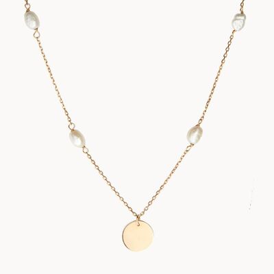 Idea de joyería para mujer - Día de la Madre - Mamá - Collar de cadena fina - Perla cultivada - Collar de oro
