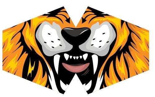 BlackF-12 - Reusable Fashion Face Mask - Tiger (Children) - Sold in 1x unit/s per outer