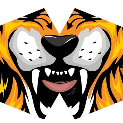 BlackF-12 - Reusable Fashion Face Mask - Tiger (Children) - Sold in 1x unit/s per outer