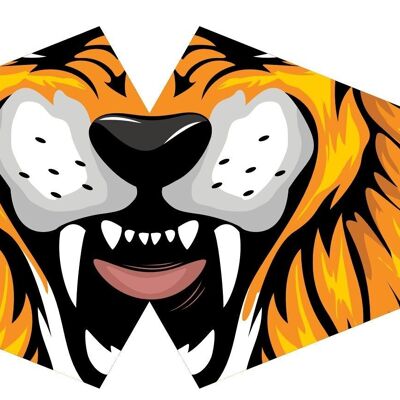 BlackF-12 – Wiederverwendbare modische Gesichtsmaske – Tiger (Kinder) – Verkauft in 1x Einheit/en pro Außenteil