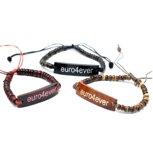BlackF-34 - Coco Slogan Bracelets - Euro4Ever - Sold in 6x unit/s per outer