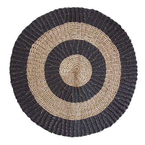 BlackF-40 - Round Seagrass Black & Tan - Circles - 1m - Sold in 1x unit/s per outer