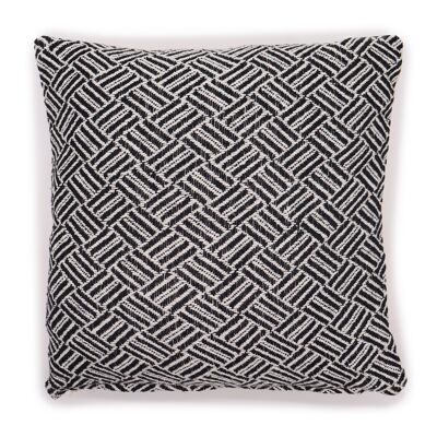 BlackF-63 - Housse de Coussin Classique - Criss-Cross Noir - 40x40cm - Vendu en 2x unité/s par extérieur